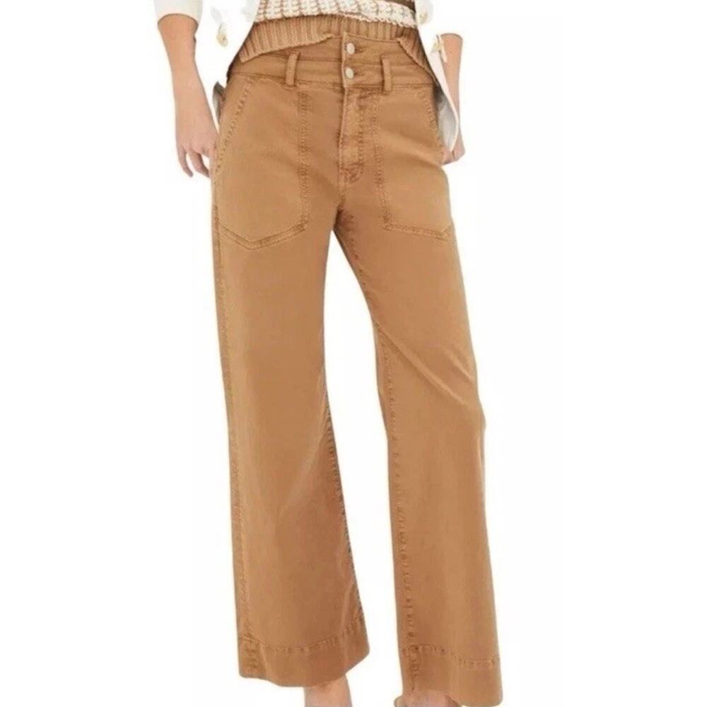 Veronica Beard Hilde Cropped Patch Pocket Double Button Pants Size 32 NWT BZ